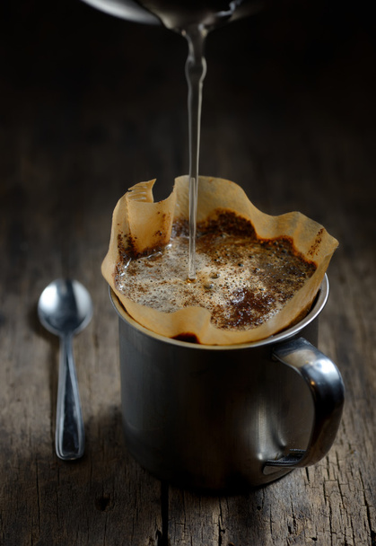 Mletá káva v kovových cup  - Fotografie, Obrázek