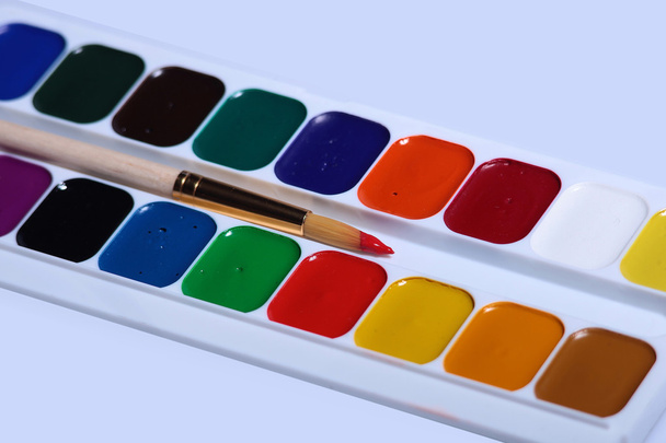 Colorful watercolor palette - Фото, изображение