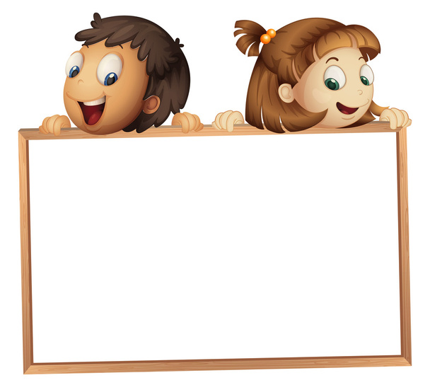kids showing board - Vector, Image