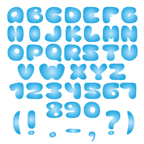 Luftblaues Alphabet - Vektor, Bild
