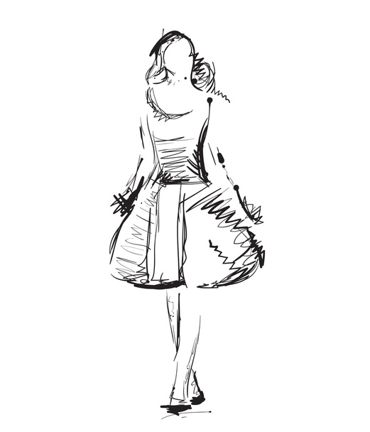 Fashion girls sketch. - Vector, Image
