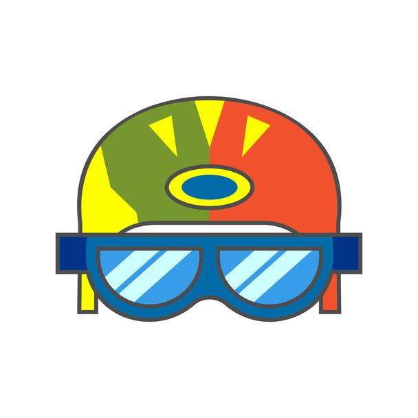 Skiers Helmet Line Icon - Vektor, kép