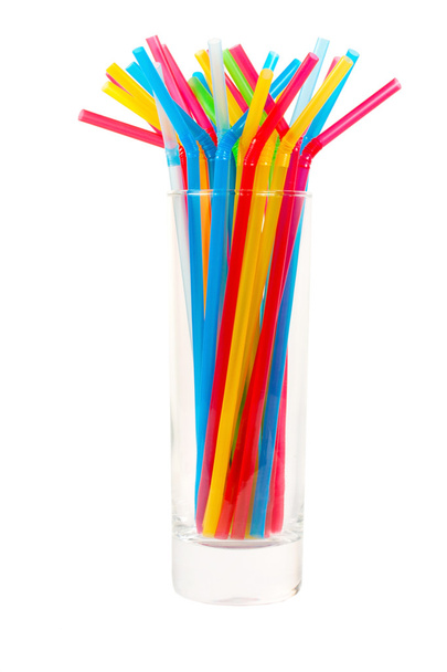 Cocktails straw in glass - Photo, Image