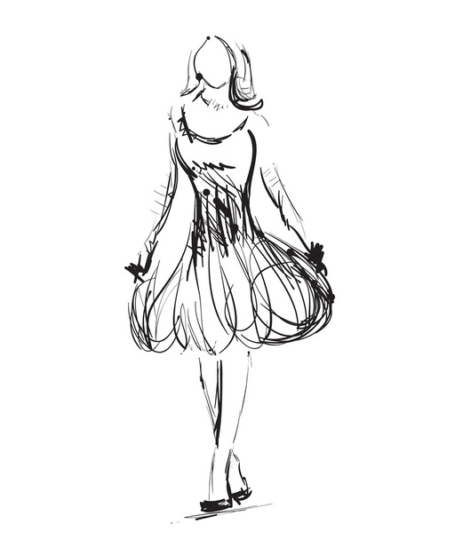 Fashion girls sketch. - Vector, Image