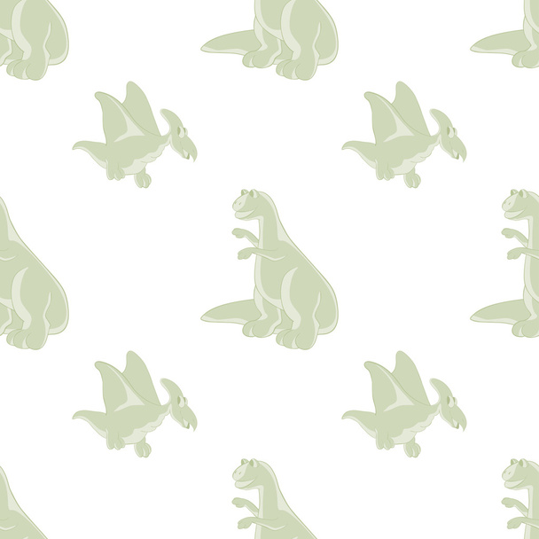 Seamless pattern. Funny dinosaurs - Vettoriali, immagini