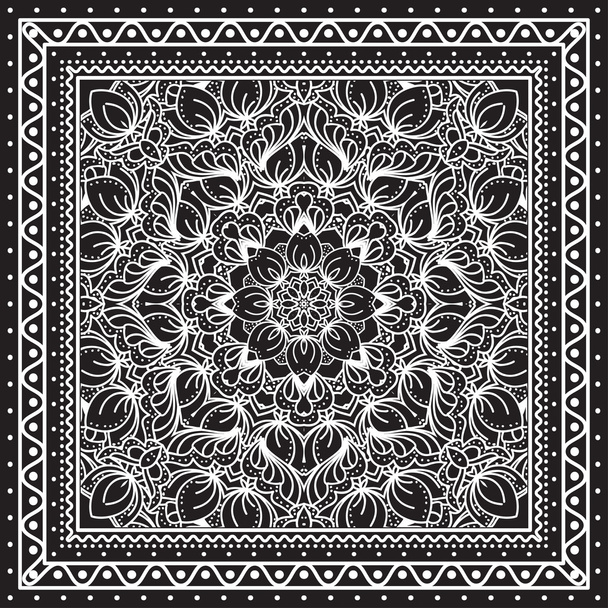 Black and white Bandana print - Vector, Image