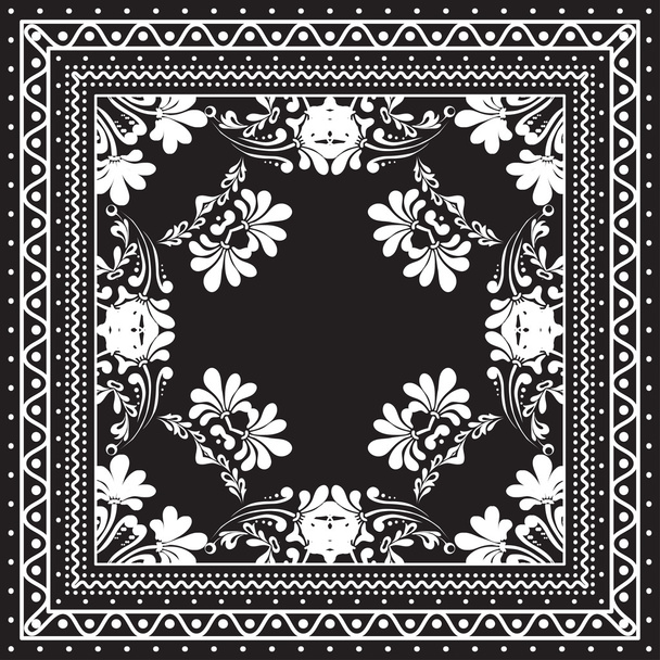 Zwart-wit Bandana afdrukken - Vector, afbeelding