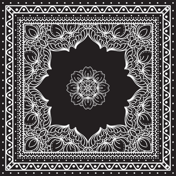 Black and white Bandana print - Vector, Image