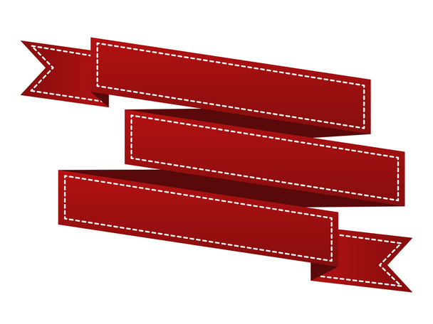 Вышитая красная лента, изолированная на белом. Может использоваться для баннера, награды, продажи, значка, логотипа, этикетки и т.д. Векторная иллюстрация
 - Вектор,изображение