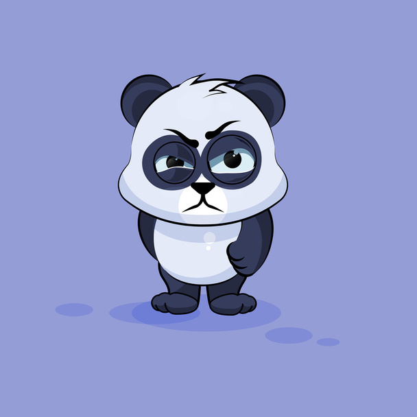 Illustration isolé personnage Emoji dessin animé Panda autocollant émoticône avec l'émotion en colère
 - Vecteur, image