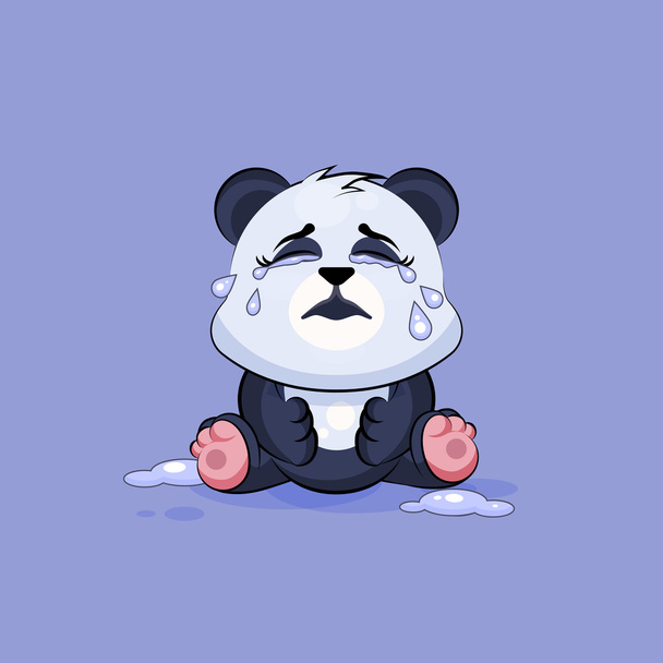 Kuvitus eristetty Emoji hahmo sarjakuva Panda itku, paljon kyyneleitä tarra hymiö
 - Vektori, kuva