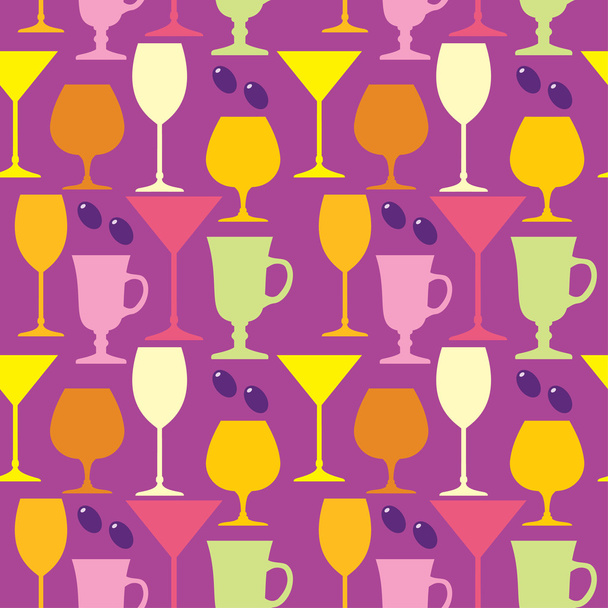 Seamless wine glasses pattern - Vector, Image