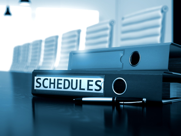 Schedules on Office Binder. Blurred Image. - Photo, Image