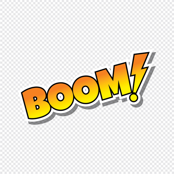 Boom kreslený textu štítku  - Vektor, obrázek