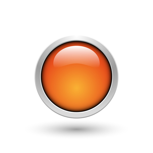 Ronde oranje web knop - Vector, afbeelding