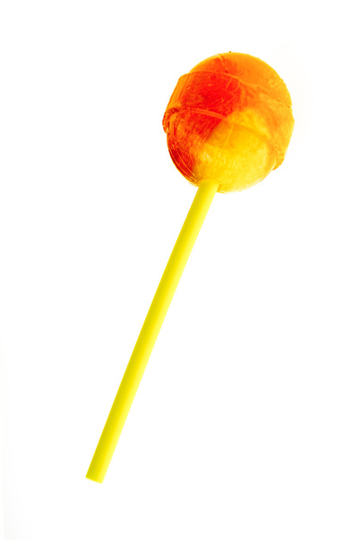 sucette jaune orange et rouge isolé sur fond blanc
 - Photo, image