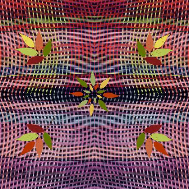 布織りグランジ ストライプ波状カラフルなシームレス パターン  - ベクター画像