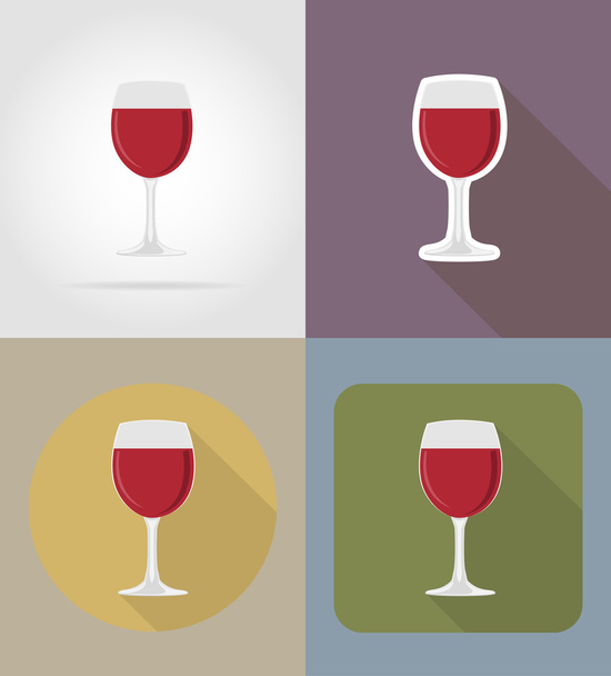 ワインのガラス製のオブジェと食品用のベクトル illustratio - ベクター画像