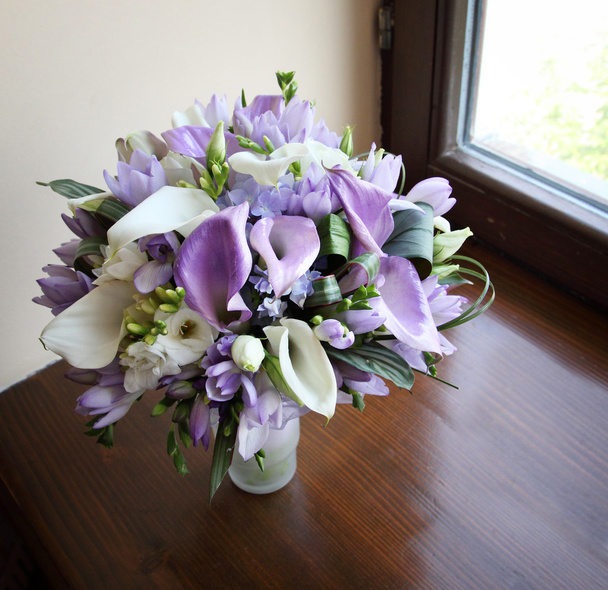 wedding bouquet on the window - Photo, Image