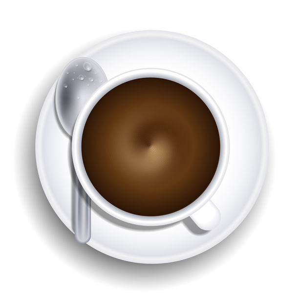 Vetor uma xícara de café com colher isolada no fundo branco. Eps 10
 - Vetor, Imagem