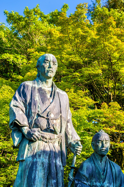 Σαμουράι άγαλμα στο πάρκο Maruyama, Κιότο - Φωτογραφία, εικόνα