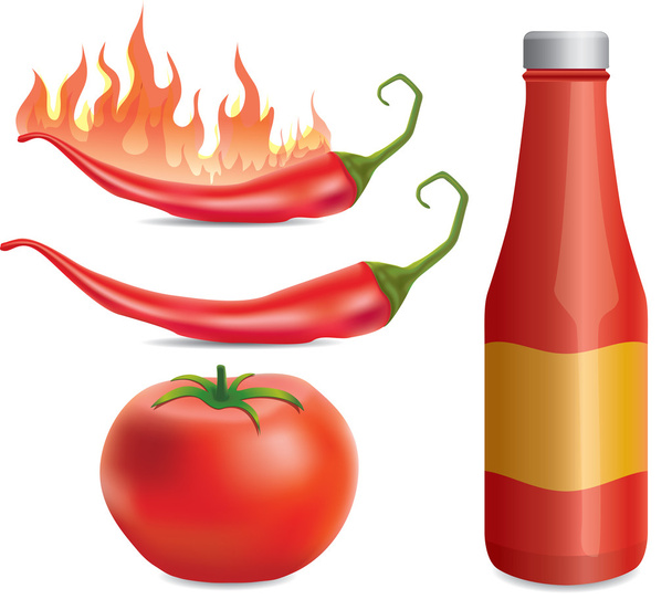 peper ketchup - Vector, afbeelding