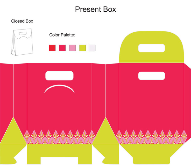 Pink gift box template. - Vector, Image
