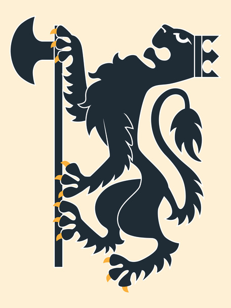 Heraldic lion - Vector, Image