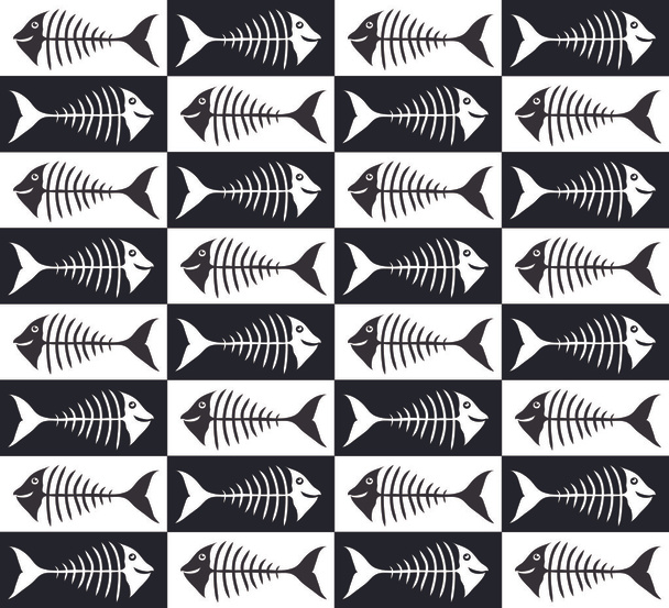 Seamless fish bones - Vector, Image