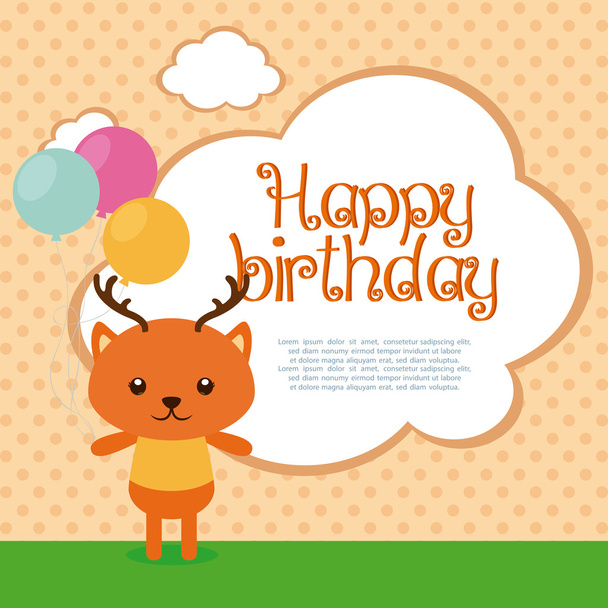 Happy birthday illustration - Vector, Imagen