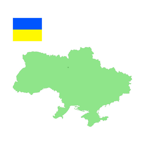 Map and flag of Ukraine - Vector, Image