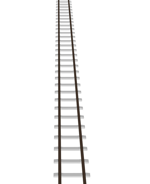 Vector railway railroad track silhouettes. - Vector, Image