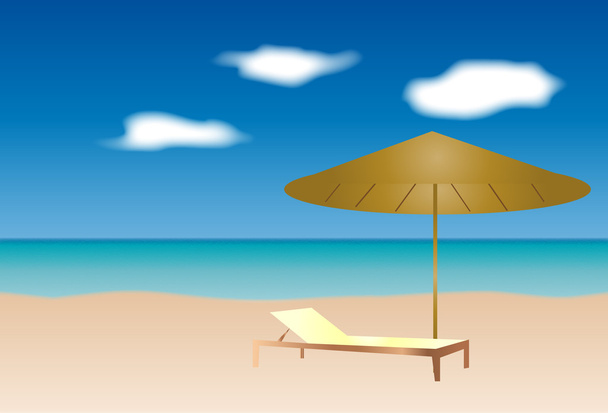 Иллюстрация пляжа
 - Вектор,изображение