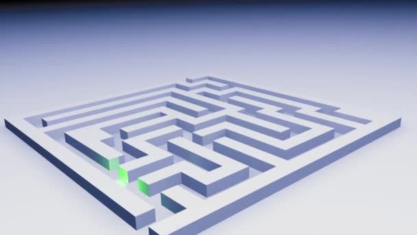 3D animation - Blue labyrinth solved - Footage, Video