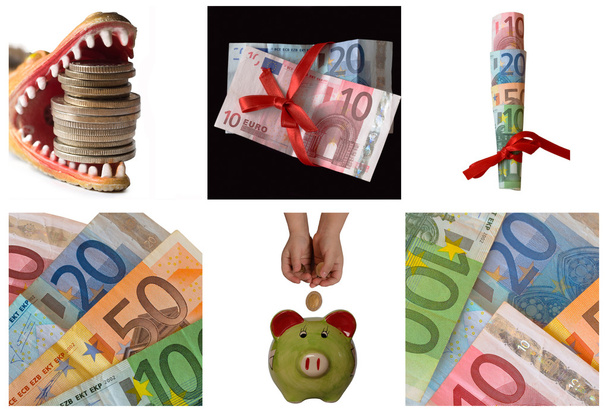 collage van euro geld - Foto, afbeelding