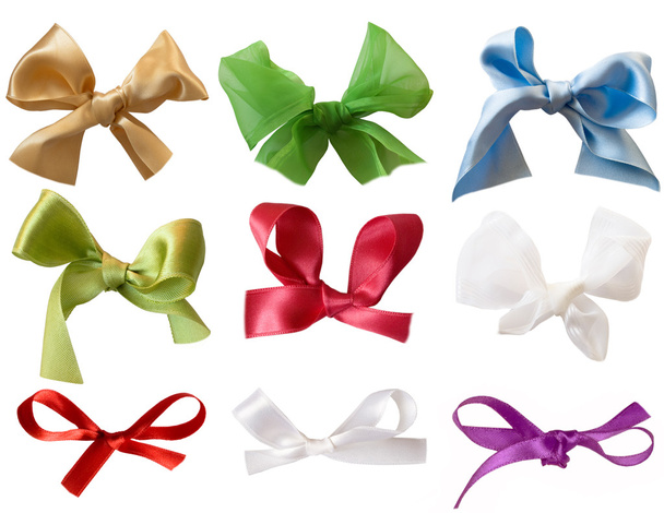 Collection of colorful bows isolated - Photo, Image