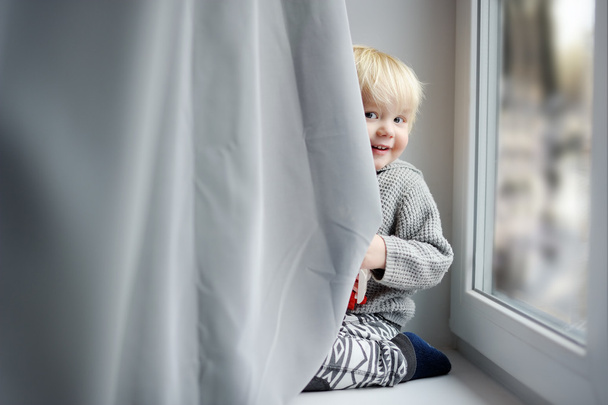 Toddler boy on the window sill  - Photo, image
