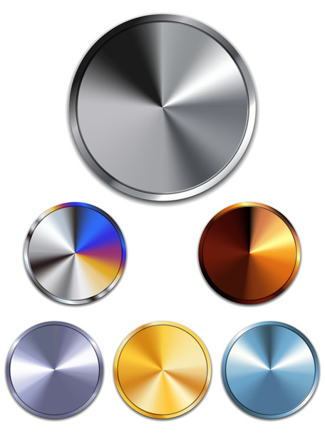 Metal Buttons. Silver, Gold, Copper - Vector, Image