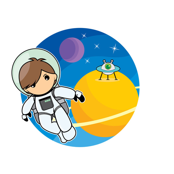Az űrhajós fiú - Vektor, kép