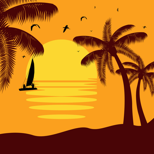 trópusi paradicsom - Vektor, kép