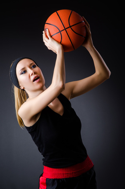 Woman with basketball in sport concept - Photo, Image