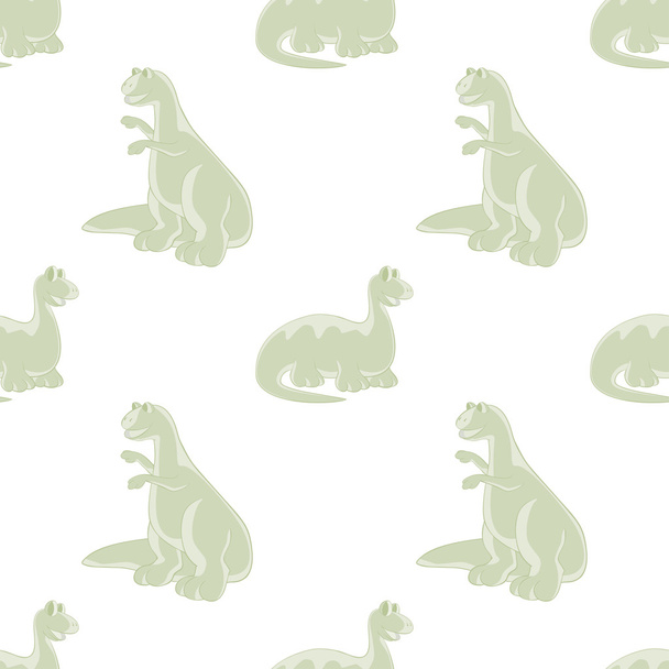 Seamless background. Funny dinosaur - Vector, Image