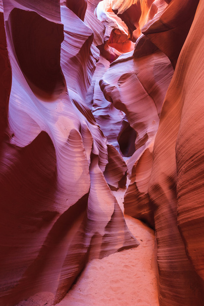 Colorful sandstone walls of Upper and Lower Antelope Canyon near Page,  Arizona - Photo, Image
