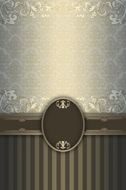 Decorative background with floral patterns and frame. - Foto, imagen
