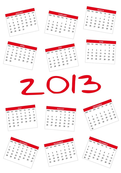 2013 kalendarz - Wektor, obraz