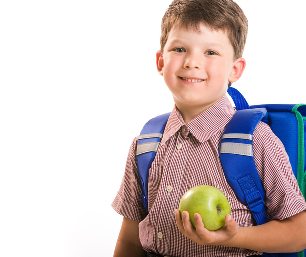 αγόρι με μήλο - Φωτογραφία, εικόνα