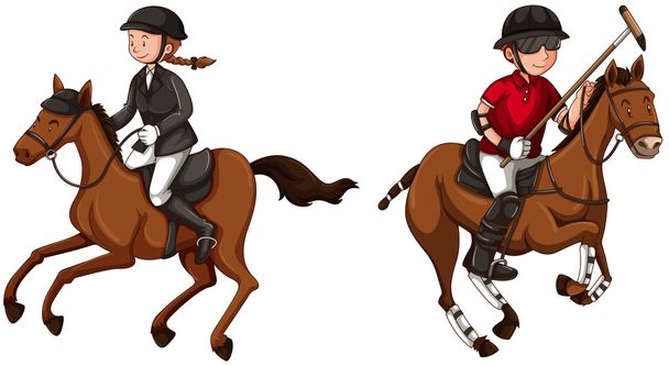 Sportovci equestrain a polo - Vektor, obrázek
