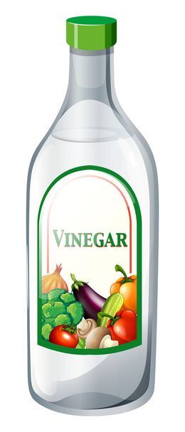 Fles van plantaardige azijn - Vector, afbeelding