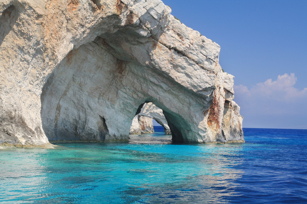 Голубые пещеры на острове Закинф, Греция - Фото, изображение