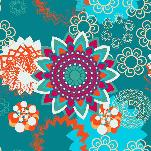 Mandala ornament seamless pattern - Vektör, Görsel